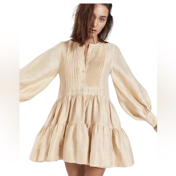 Shona Joy Dresses & Skirts - Shona Joy TUXEDO SHIRT DRESS Linen Size 4